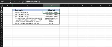 Fonction MAINTENANT Excel Tutoriel Et Exemples 2024