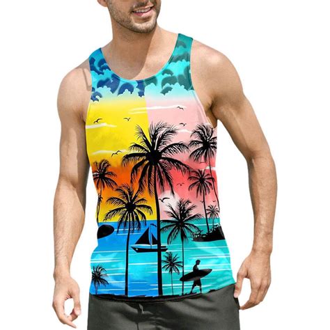 CHANGMOO Gym Tank Tops For Men Loose Fit Mens Running Tank Top