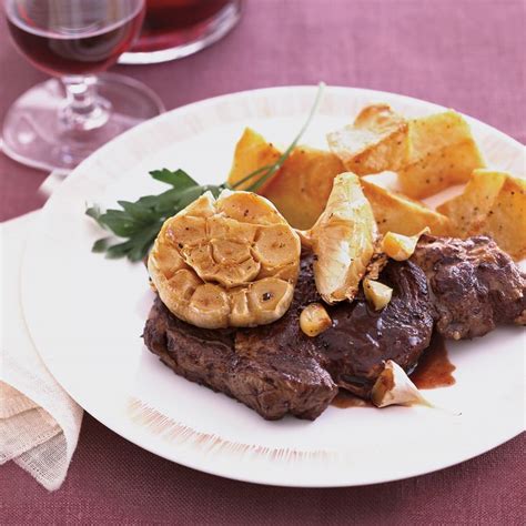 Bison Rib Eye Steaks With Roasted Garlic Recipe Marcia Kiesel