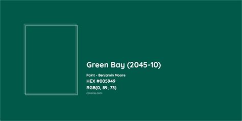 Benjamin Moore Green Bay (2045-10) Paint color codes, similar paints and colors - colorxs.com