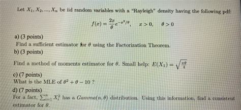 Solved Let X1 X2 X Be Iid Random Variables With A