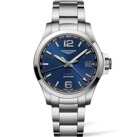 Longines Mens Conquest Vhp Quartz Gmt Watch 41mm