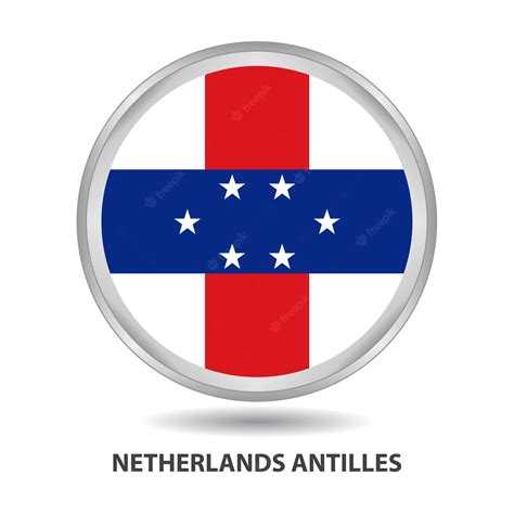 Premium Vector The Round Flag Design Of The Netherlands Antilles Is