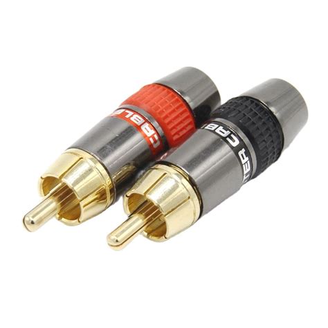 4pcslot Diy Rca Plug Hifi Goldplated Audio Cable Rca Male Audio Connector Gold Adapter For 8mm