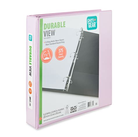 Pen+Gear Durable View 1.5" D-Ring Binder, Lilac - Walmart.com