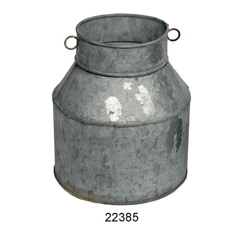 Galvanized Metal Rustic Milk Can With Handle Garden Water Pitcher For Home Decoration Milk Can