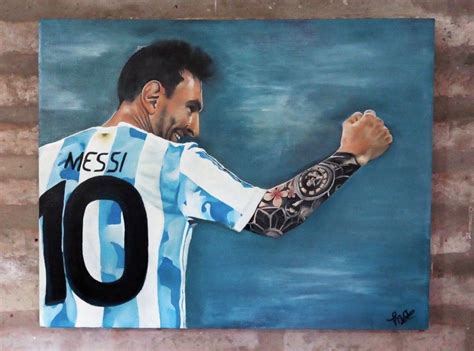 Lionel Messi Realismo Cuadro Leo Pintura Messi Messi Things