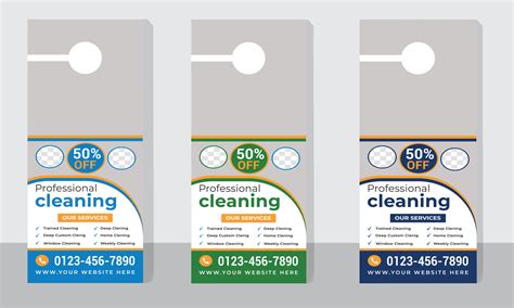 Modern Cleaning Service Door Hanger Template Design Business Door