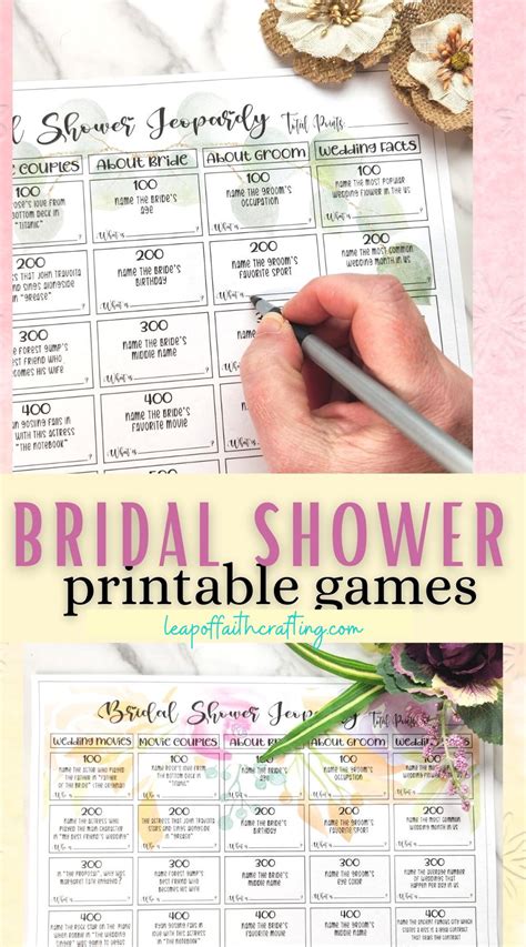 Free Printable Bridal Shower Jeopardy Questions 3 Versions Leap Of