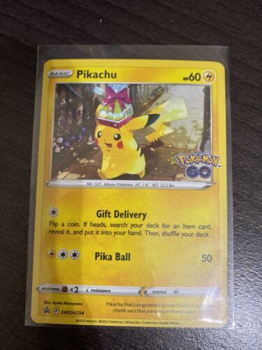 Pok Mon Tcg Pikachu Swsh Holo Rare Tin Promo Pok Mon Go Nm M Pack