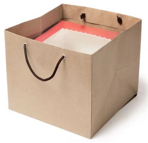 Brown Plain Kraft Paper Cake Bag Storage Capacity Kgs Size X X