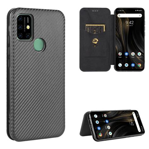 For Umidigi Power Carbon Fiber Texture Magnetic Horizontal Flip Tpu