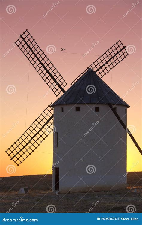 Windmills of La Mancha - Spain Stock Photo - Image of sunset, rotate ...