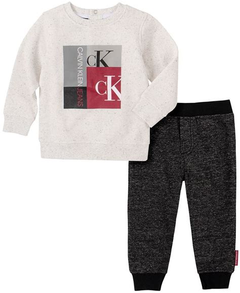 Calvin Klein Baby Boys Heather Fleece Pant Set Macys