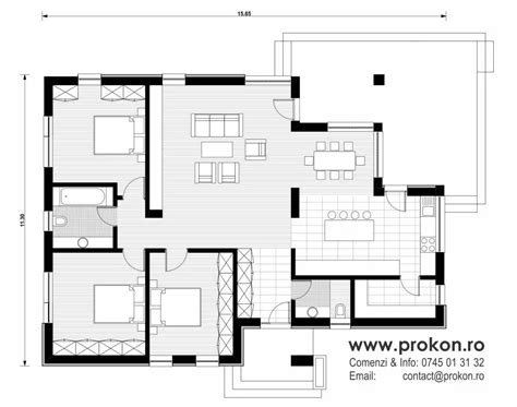 proiect casa parter cu trei dormitoare p