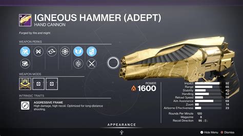 Destiny 2 Igneous Hammer God Roll And How To Get Deltias Gaming