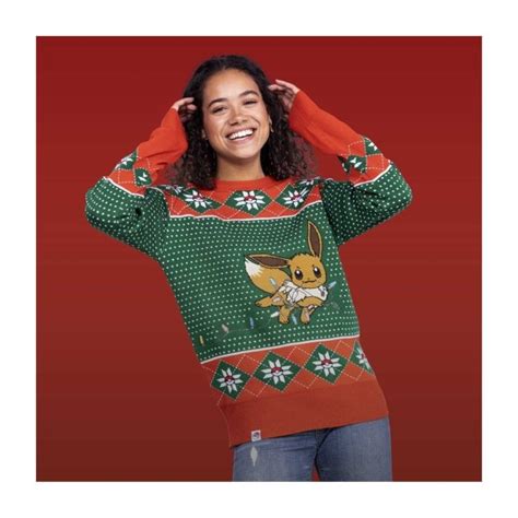 Eevee Holiday Lights Knit Sweater Adult Pokémon Center Official Site