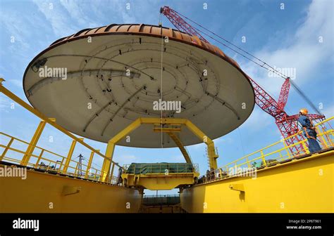 Workers Adjust The Dome To Match The Containment Structure For The No 1