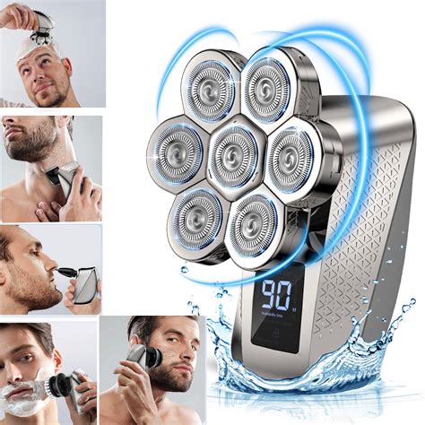 2024 Men's 7 in 1 Head Shaver: Electric, Waterproof, USB Rechargeable ...