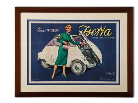 Original Framed Isetta Advertisement The Bruce Weiner Microcar Museum