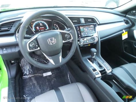 Black Gray Interior 2017 Honda Civic Ex L Coupe Photo 118558830