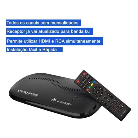 Receptor Digital Vivensis VX10 Tv Hd Sat Shopee Brasil