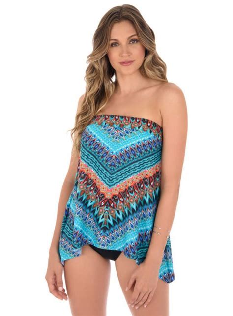 Miraclesuit Casbah Bandini Top In 2020 Bandeau Tankini Top Strapless