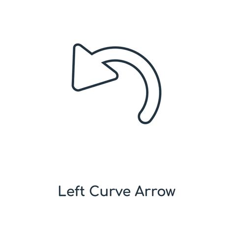 Curved Left Arrow Icon Vector Isolated White Background Logo Concept