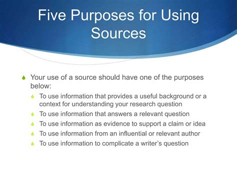 Using And Citing Sources Ppt