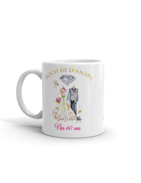 Tasse Mug Cadeau Anniversaire Ans De Mariage Noce De Diamant