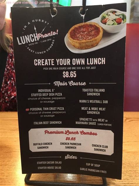 Menu at Giordano's pizzeria, Beavercreek