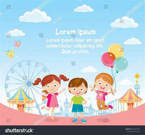 Vector Children Cartoon Characters Having Fun Stock Vector (Royalty ...