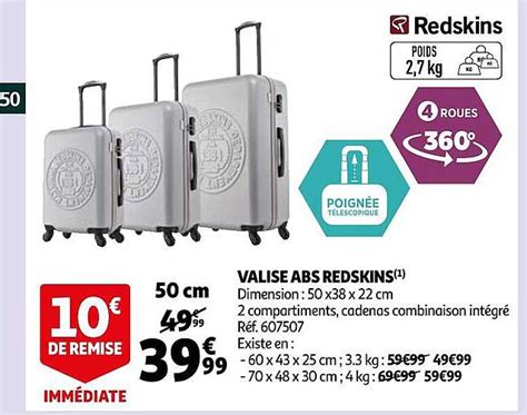 Promo Valise Abs Redskins Chez Auchan Icatalogue Fr