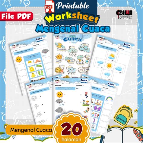 Jual Lembar Kerja Worksheet File Pdf Mengenal Cuaca Shopee Indonesia