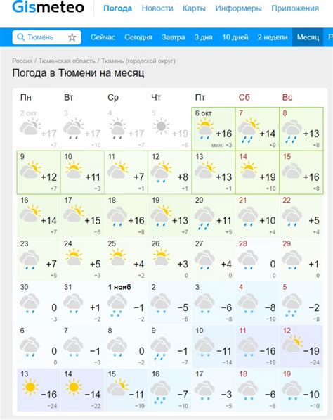 Погода в Тюмени в октябре когда начнутся заморозки