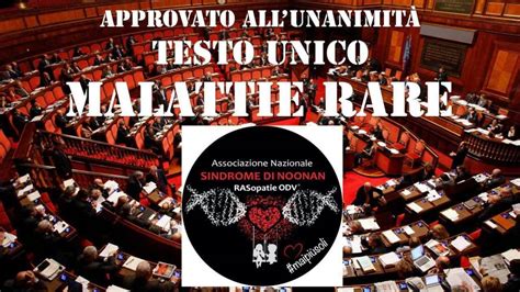 Approvato Allunanimità Il Testo Unico Sulle Malattie Rare Associazione Nazionale Sindrome Di