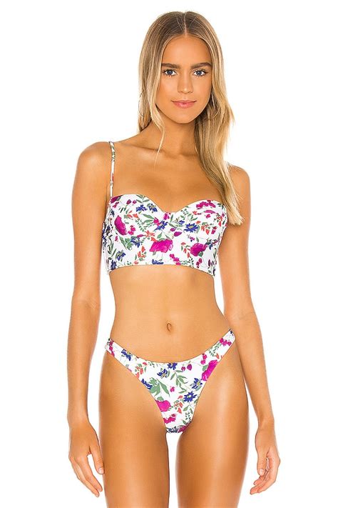 Vix Swimwear Corsage Bikini Top In Clover Revolve