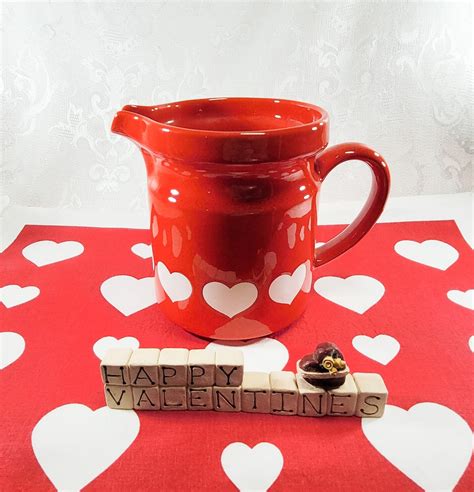 Waechtersbach Red Heart Milk Pitcher W Germany Etsy