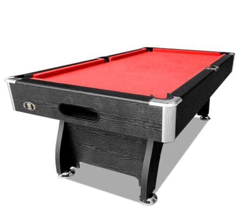 7ft Pool Table Modern Design Mdf Red Felt Black Frame