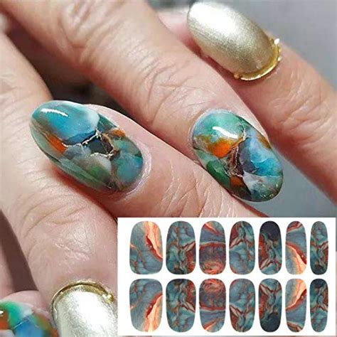 Nail Polish Strips Danneasy Sheets Marbling Print Nail Stickers