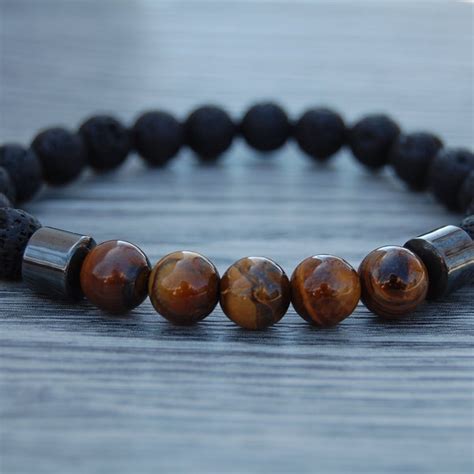 Tiger Stone Bracelet For Men Etsy