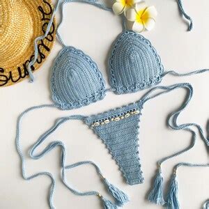 Handmade Crochet Bikini Set Sexy Bikini Crochet Thong String Etsy