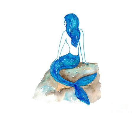 Mermaid Watercolor Art Painting By Maryna Salagub Fine Art America