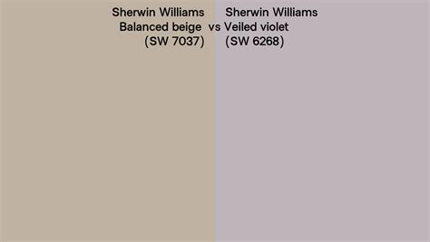 Sherwin Williams Balanced Beige Vs Veiled Violet Side By Side Comparison