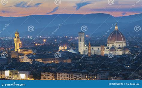 Night Scenery Of Basilica Of Santa Maria Del Fiore Basilica Of Saint