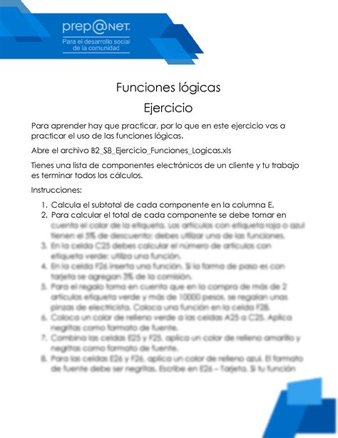 Solution Instrucciones Ejercicio Funciones L Gicas Excel Studypool