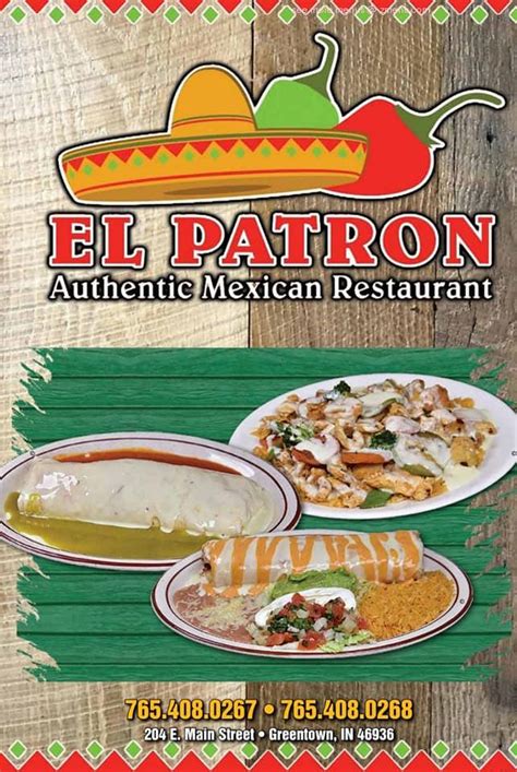 Menu At El Patron Mexican Restaurant Greentown