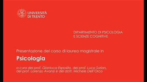 Open Days Laurea Magistrale Psicologia Youtube