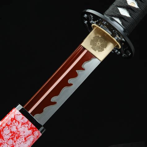 Pink Katana Handmade Japanese Katana Sword Manganese Steel With Red