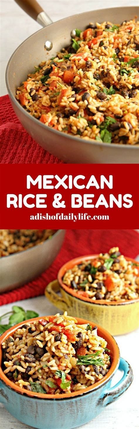 Mexican Rice and Beans...an easy versatile vegetarian dish! Use it as a side dish for Mexican ...